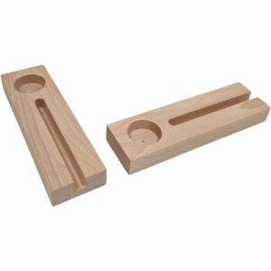 Tegeltjehouder beukenhout met waxinelichthouder